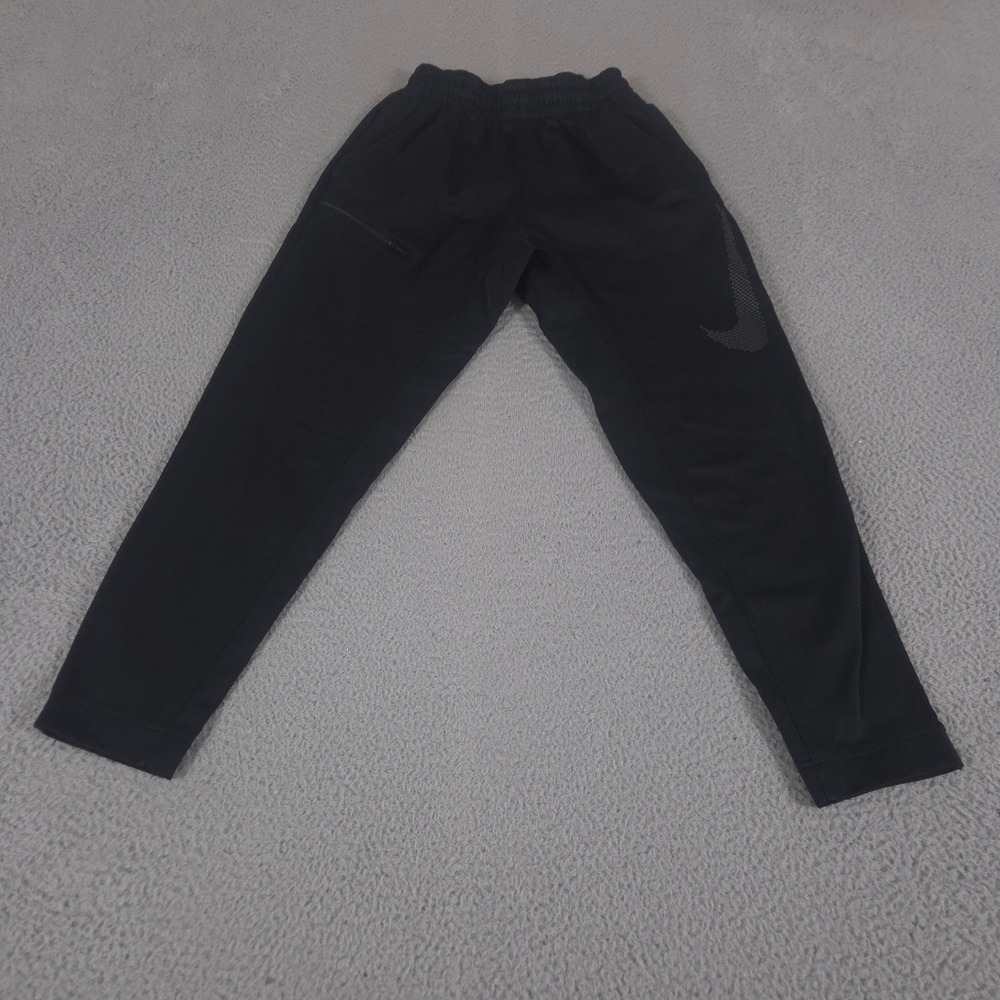Nike Pants Mens‎ Medium Black Dri-Fit Graphic Tapered Therma Joggers Swoosh Logo